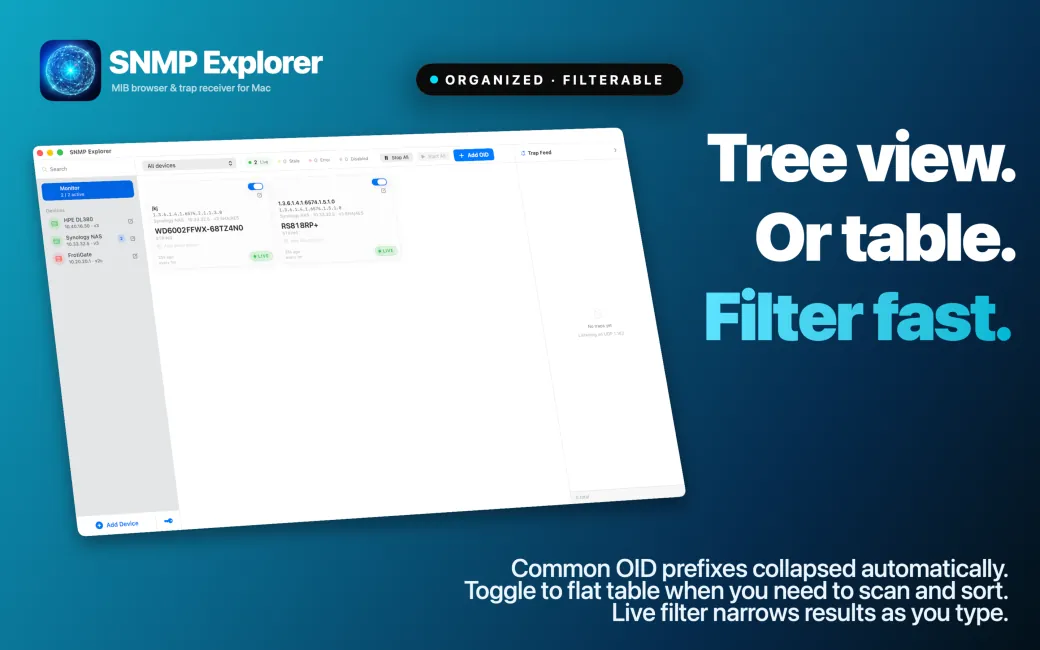 Screenshot 3: tree view with filter